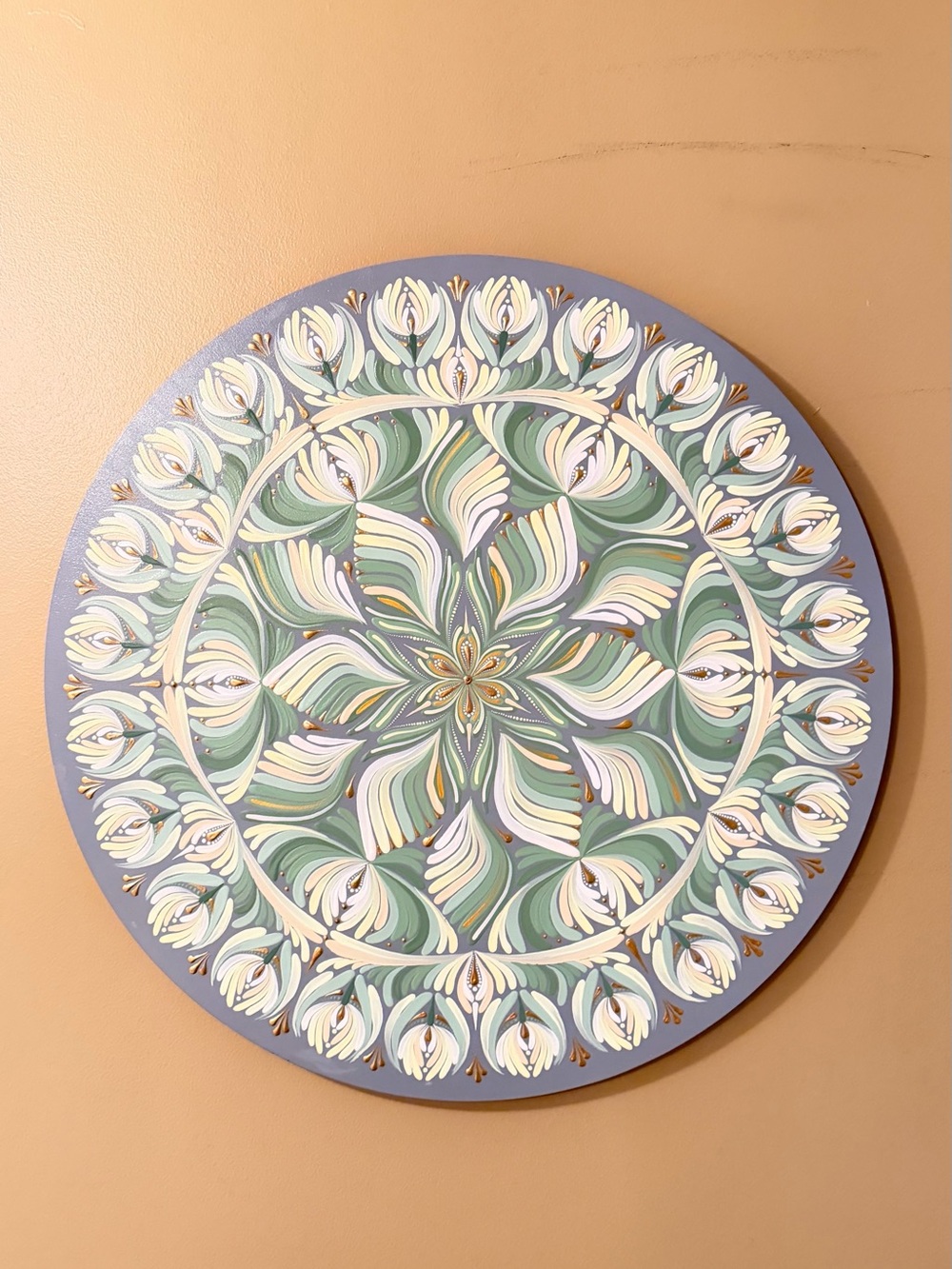 Hand Painted Mandala Wall Art 20 MDF Boho Floral Decor Handmade. Boho Wall Art